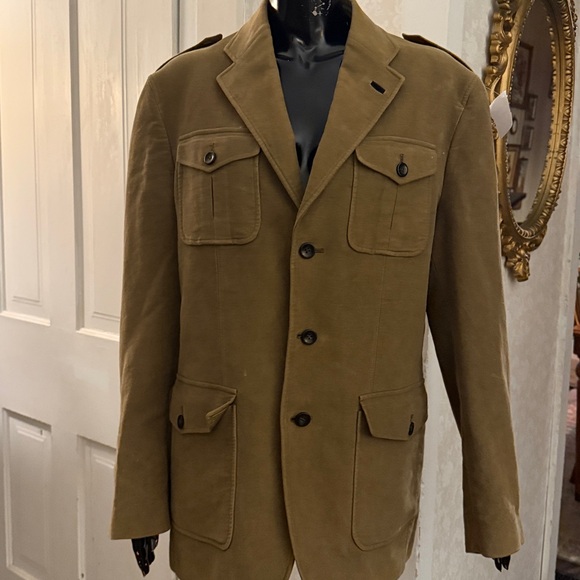 Black Brown 1826 Other - Black Brown 1826 Military or Safari Style Brushed Cotton Blazer Jacket Large